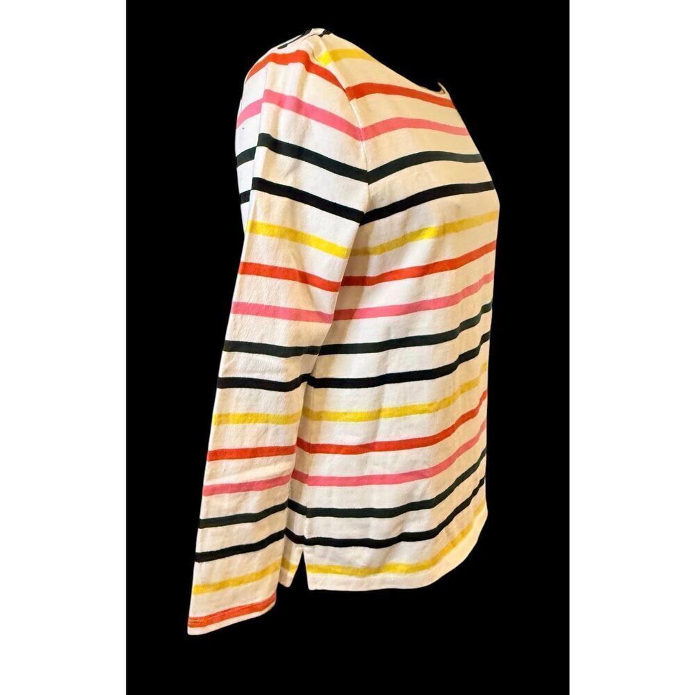 Talbots Striped Cotton Multicolor Long Sleeve Boatneck Pullover Shirt LP Set of - Picture 5 of 16